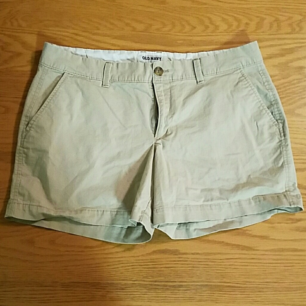 Mid rise khaki shorts from Old Navy
