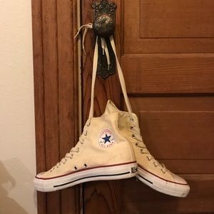 Cream high top converse. NWOT