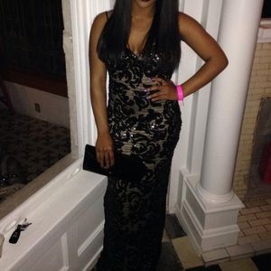 Black Sequin Ball Gown