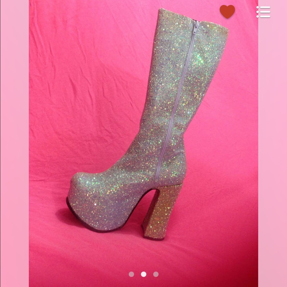 El dantes gogo glitter rave dance boots VINTAGE 36 baby powder blue doll Barbie