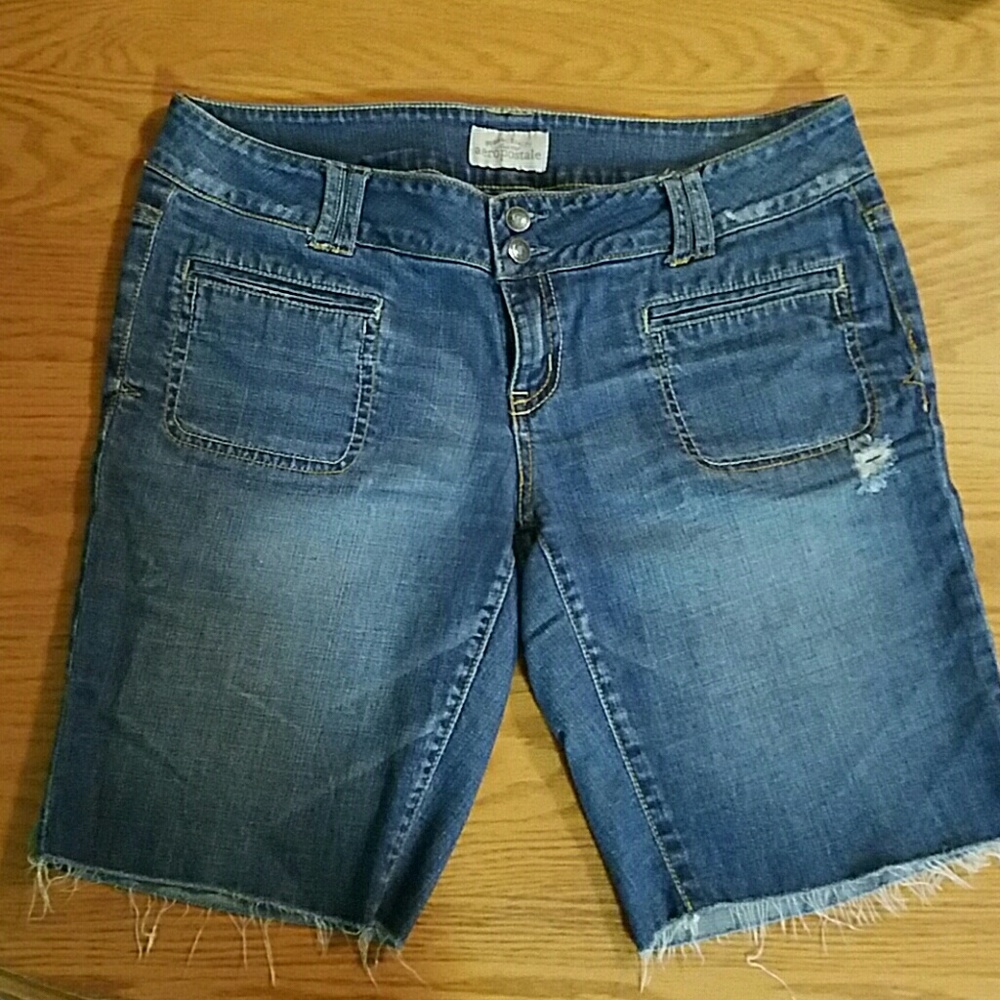 Distressed bermuda jean shorts from Aeropostale