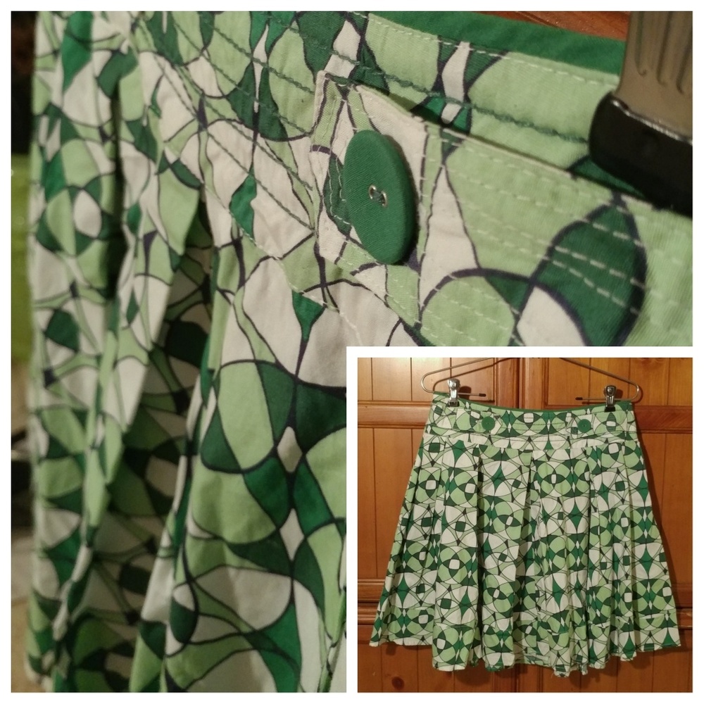 Multi Green, Black, and White - Skirt