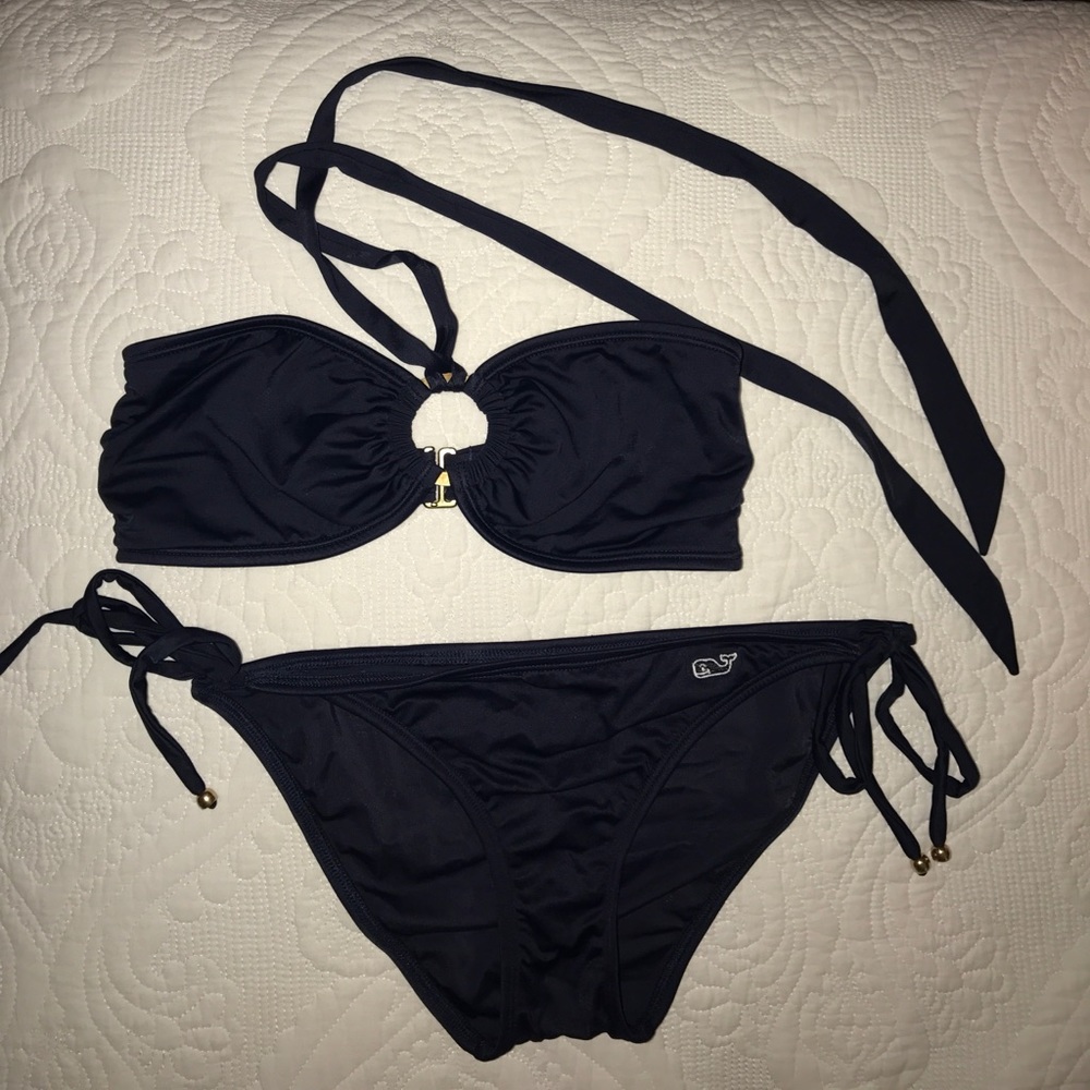 Navy Vineyard Vines Logo Bathing Suit Swim Suit