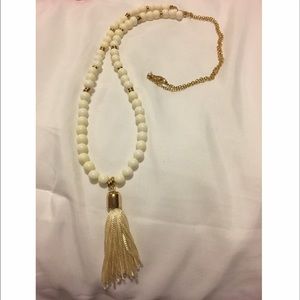 White tassel necklace
