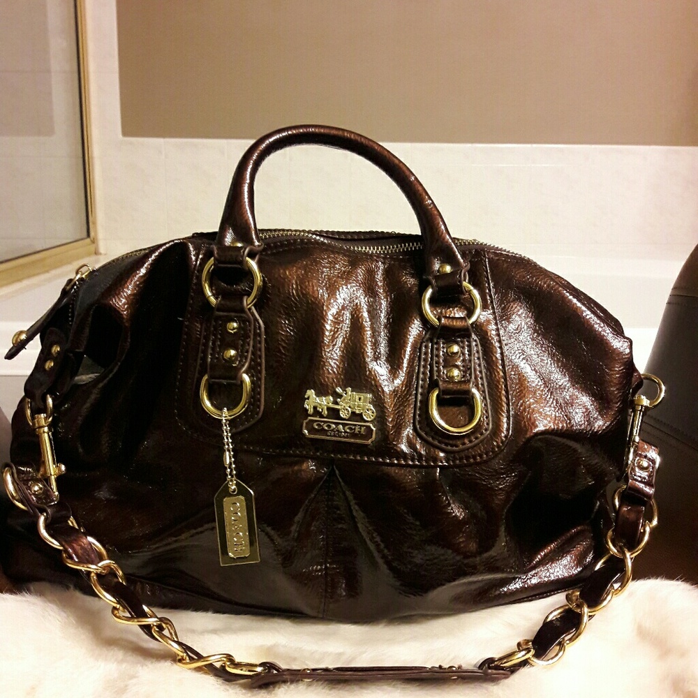100% Autentic Coach Madison Sabrina Brown Handbag