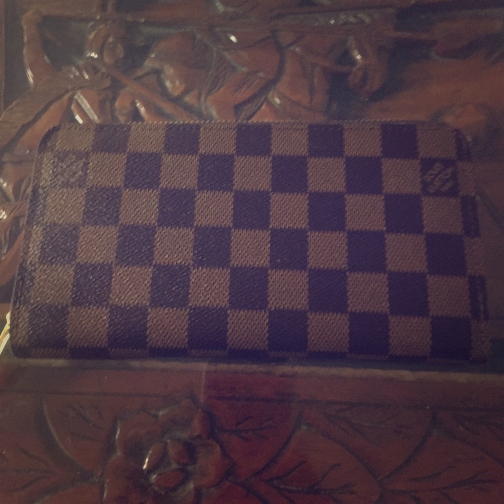 Brown checkered wallet