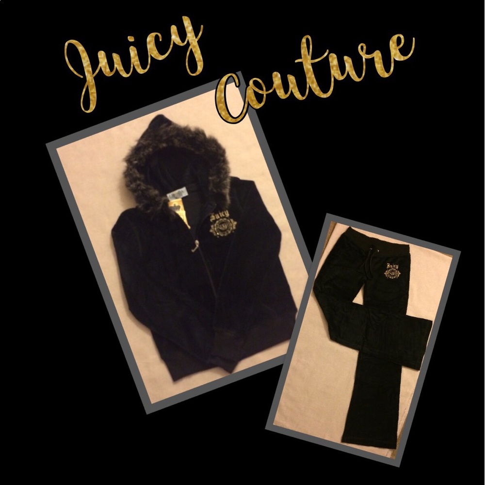 New! Juicy Couture Fur Hoodie Tracksuit❣