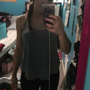 Grey lace tank top