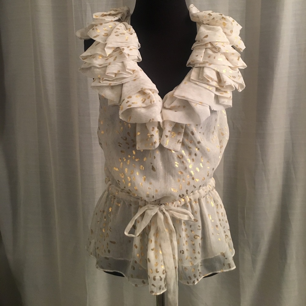 Robert Rodriguez Silk Ruffle Top