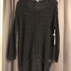 Crochet Knit Tunic Sweater