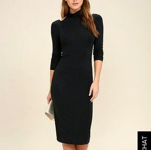 Obey zoey black bodycon midi dress