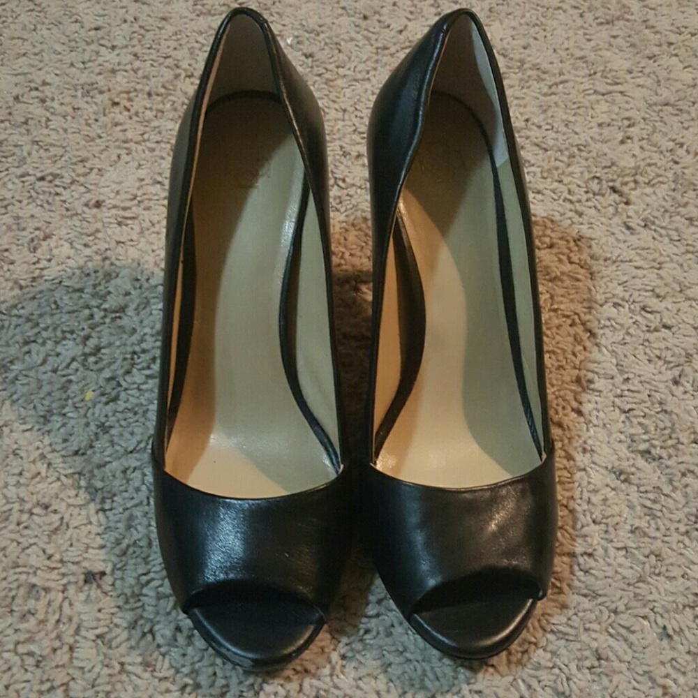 Black open toe heels
