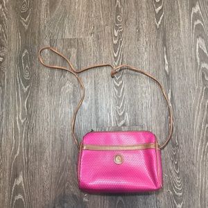 Vintage 80s Liz Claiborne Pink Leather Cross Body
