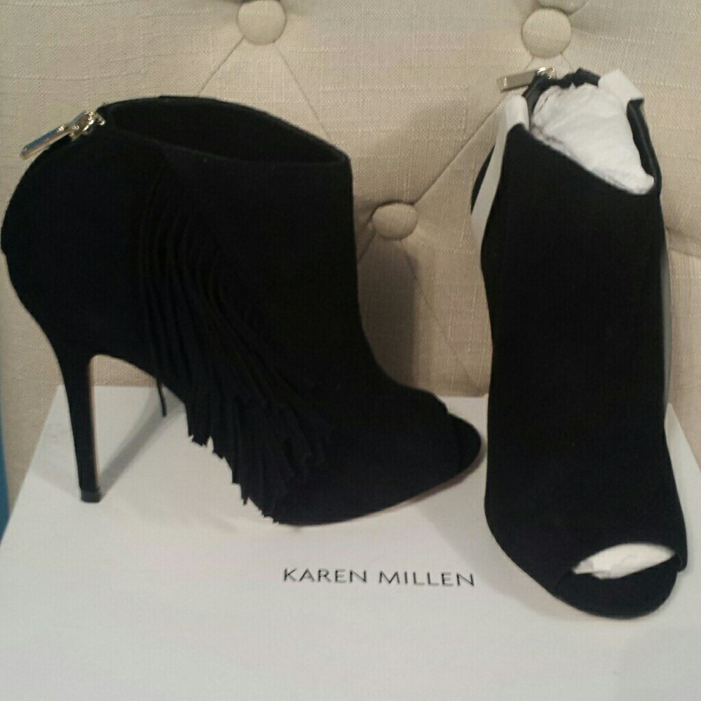 Karen Millen, Suede Fringe Bootie