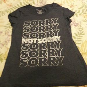 Sorry not sorry graphic tee shirt navy blue