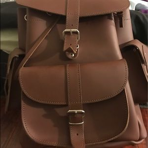 Grafea chocolate brown authentic leather backpack.