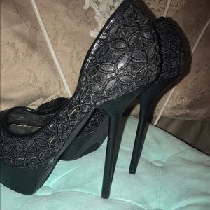 Black Lace Bebe Heels