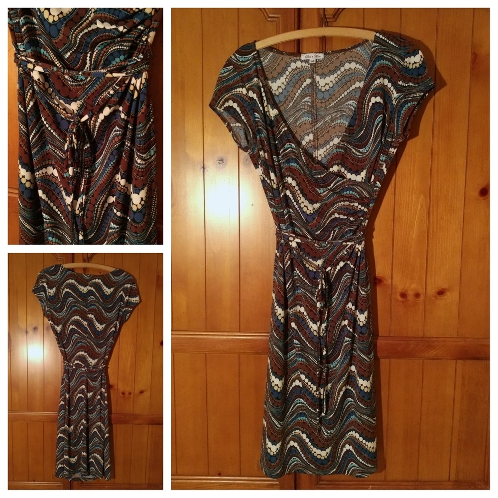 Browns, White, and Blues - Comfy Dress