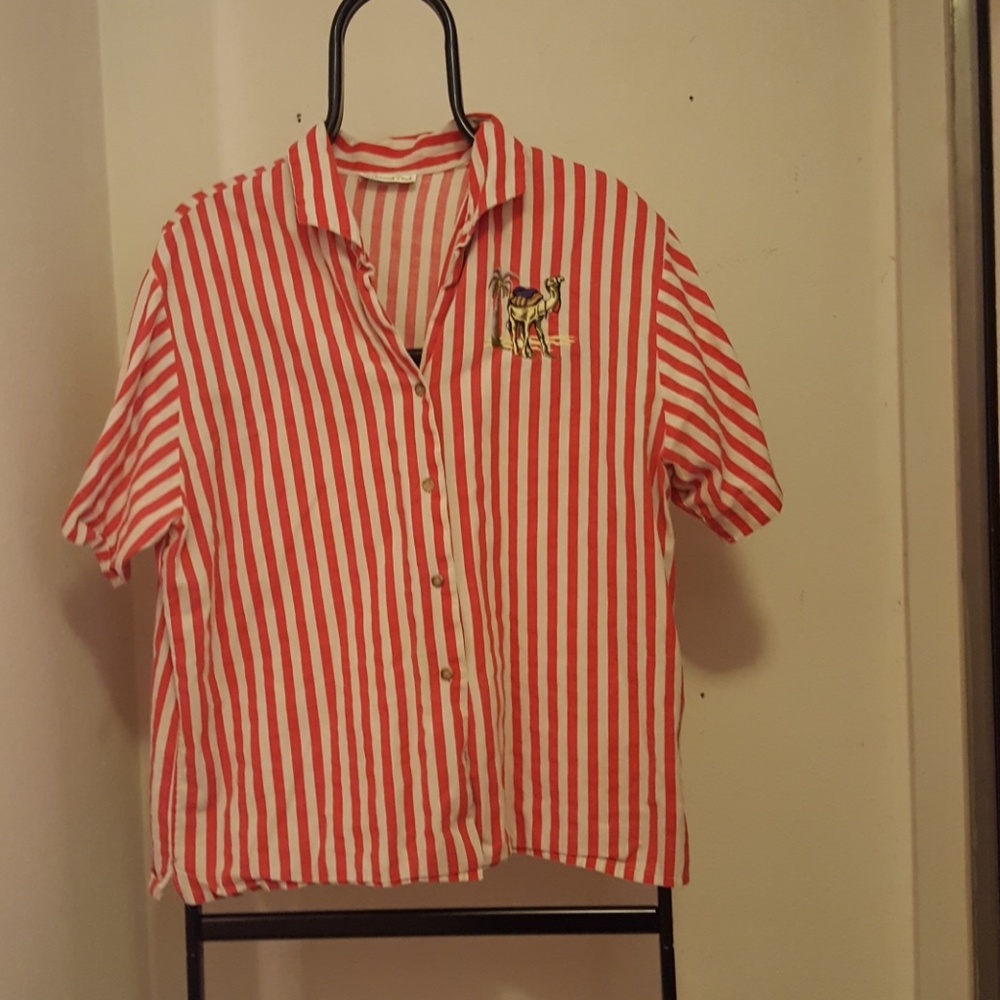 Vintage striped camel shirt