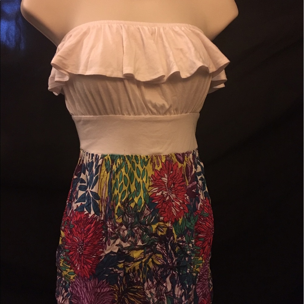 Ruffle Tube Top/Dress with Floral Skirt