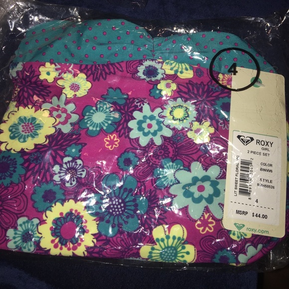 🆕GIRLS ROXY SWEET FLORAL ONE-PIECE SWIMSUIT - Picture 4 of 4