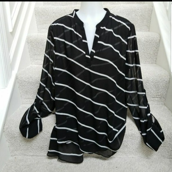 Chicos sheer black tunic xl flattering - Picture 1 of 1