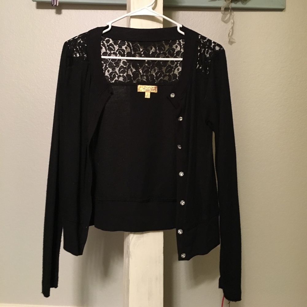 Black with lace cardigan