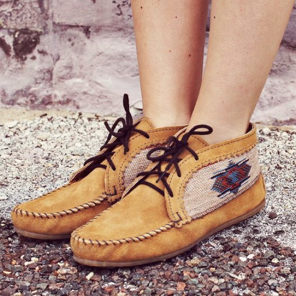 Black Native Ankle Bootie Moccasins - Picture 3 of 5