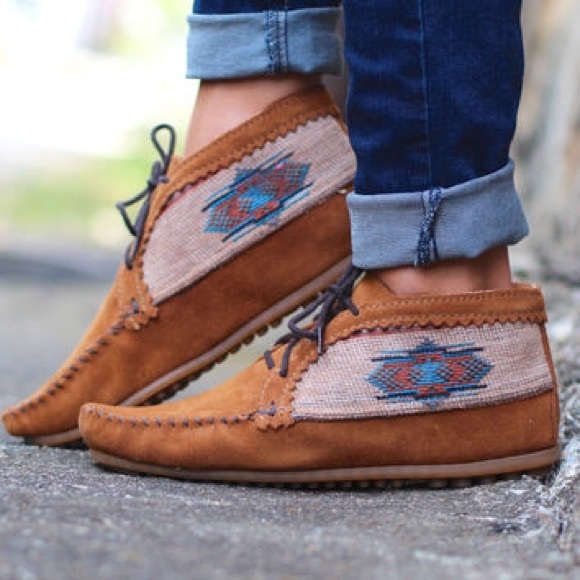 Black Native Ankle Bootie Moccasins - Picture 5 of 5