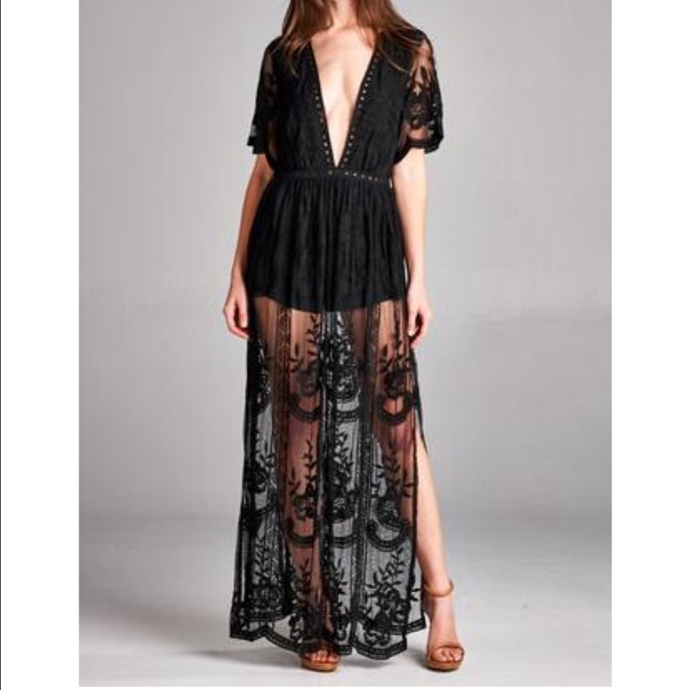 🌼Black Lace maxi dress🌼 - Picture 2 of 5