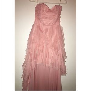 Pink chiffon strapless dress (Prom Wedding spring)