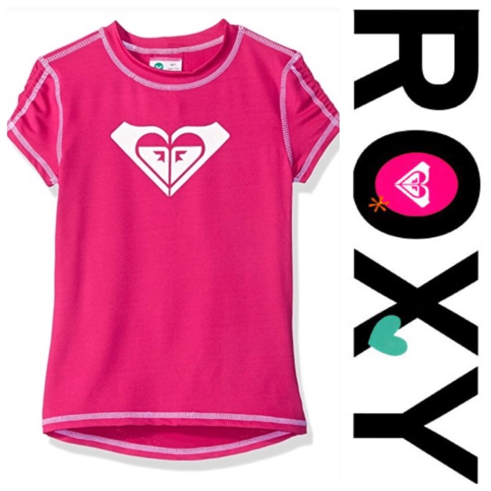 🆕Roxy Girls' Classic Short Sleeve Rashguard - Picture 2 of 4