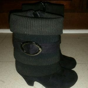 Black suede boots