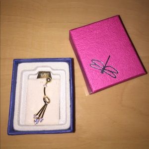 14K Gold Plated Belly Ring Diamonds