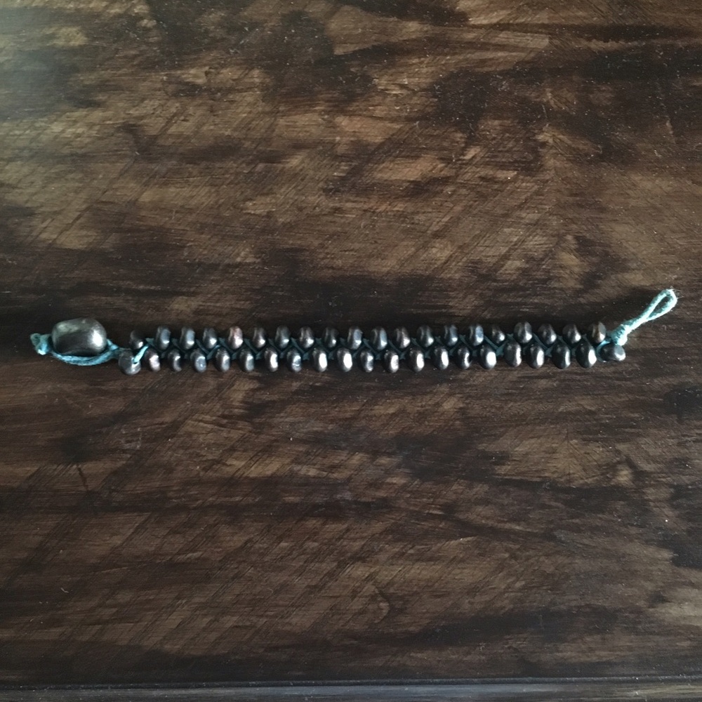 Fossil boho bracelet teal blue w/espresso color