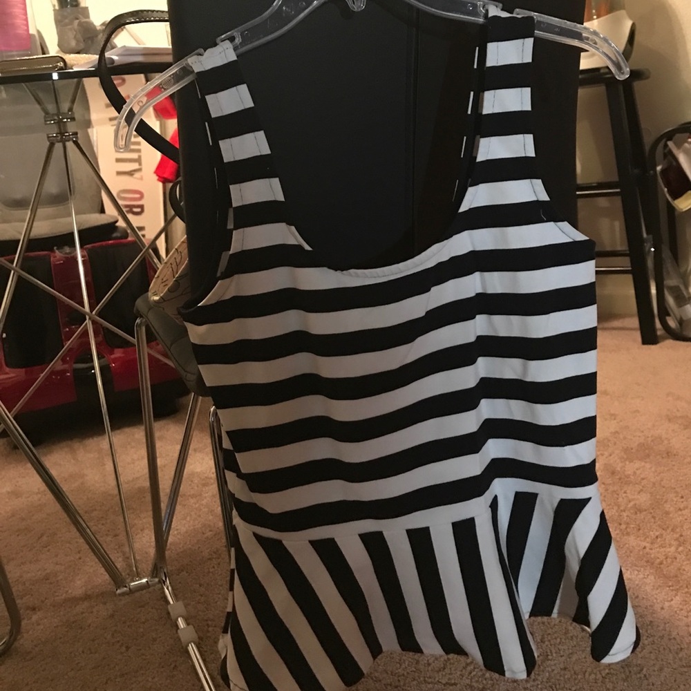 Bebe peplum striped top
