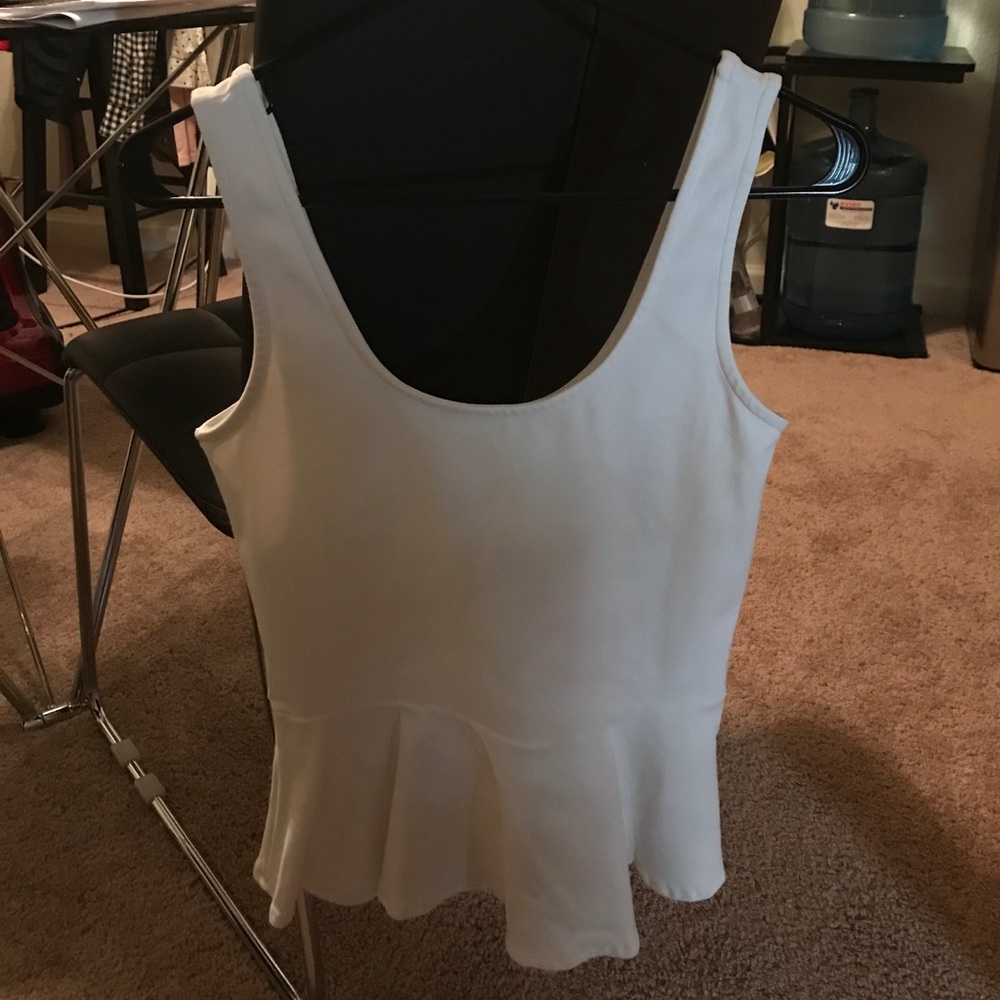 White peplum top