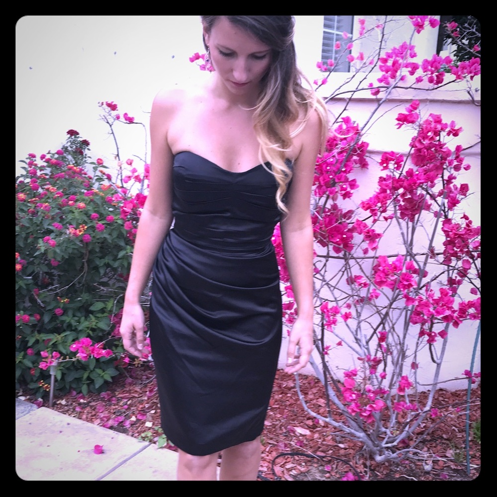 Express Black Satin Cocktail Dress