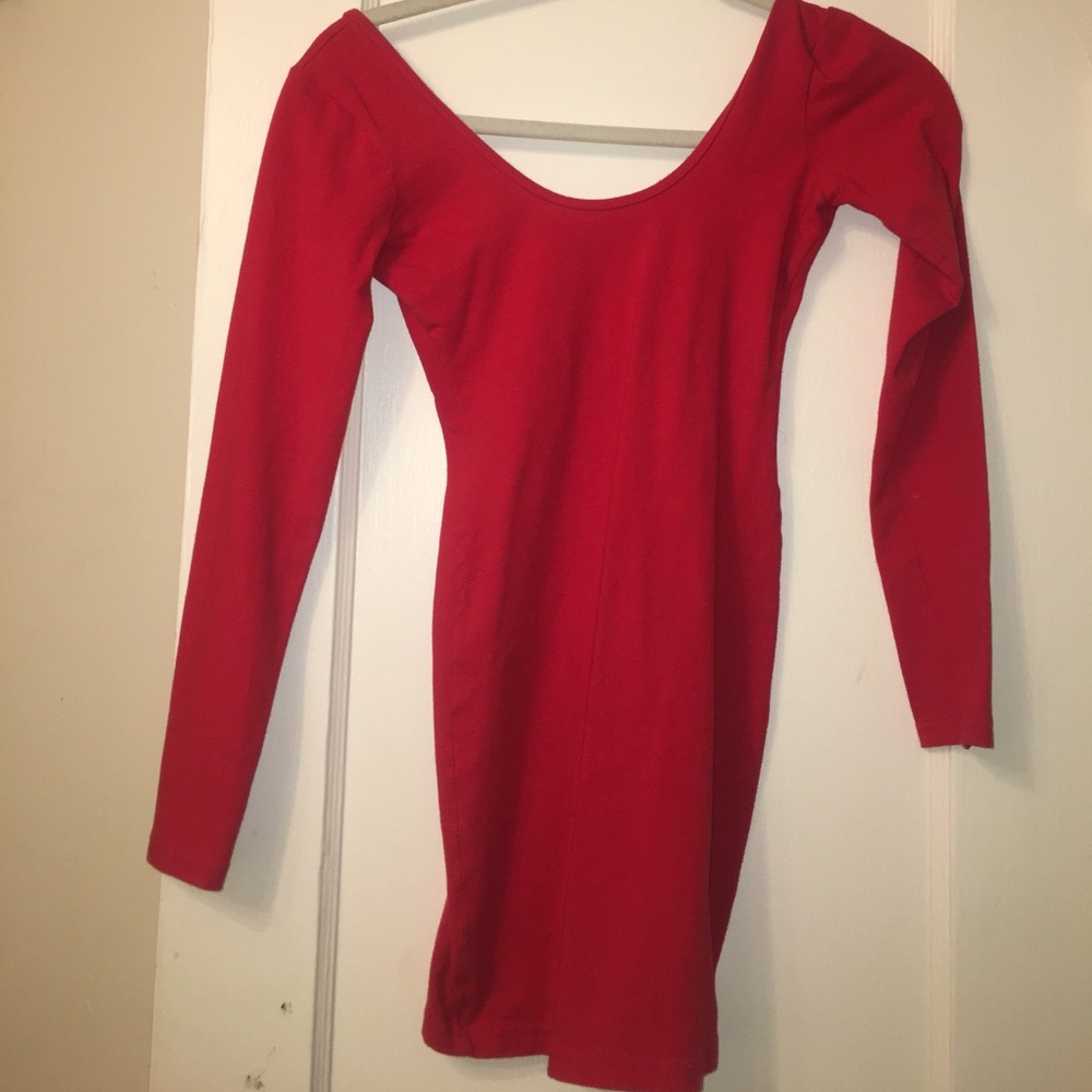 Red body con American Apparel dress