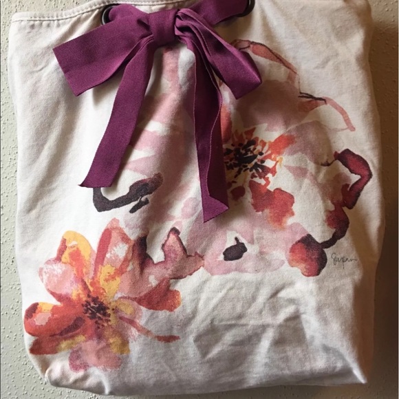 Ann Taylor Loft Cream  Ribbon Shoulder bag Tote - Picture 1 of 4