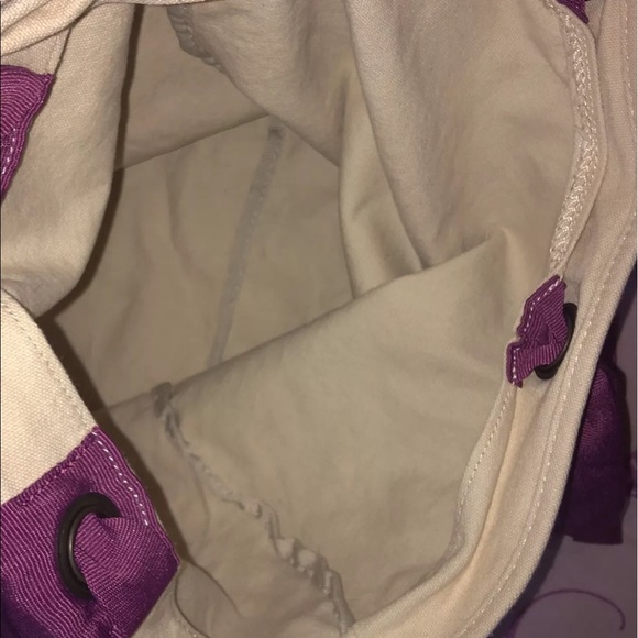 Ann Taylor Loft Cream Ribbon Shoulder bag Tote - Picture 3 of 4