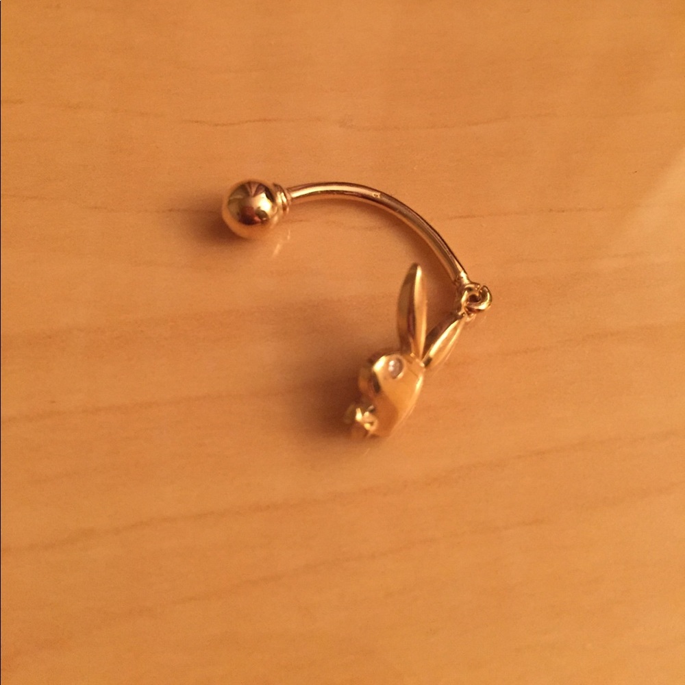 18K Bunny Gold Plated Dangle Belly Naval Ring