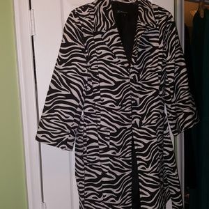 INC Zebra Print Trench Coat