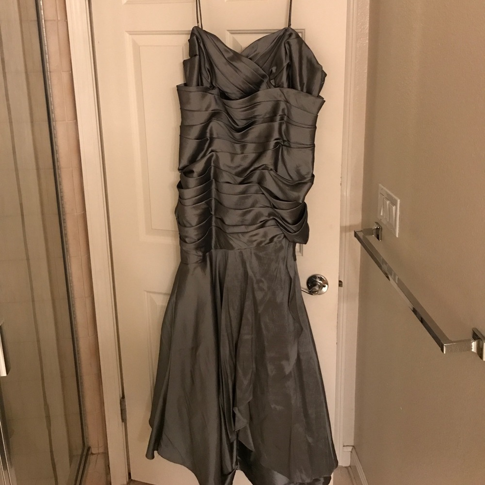 Bridesmaid gown dark grey