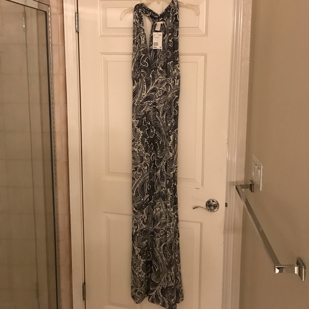 H and M black white paisley dress