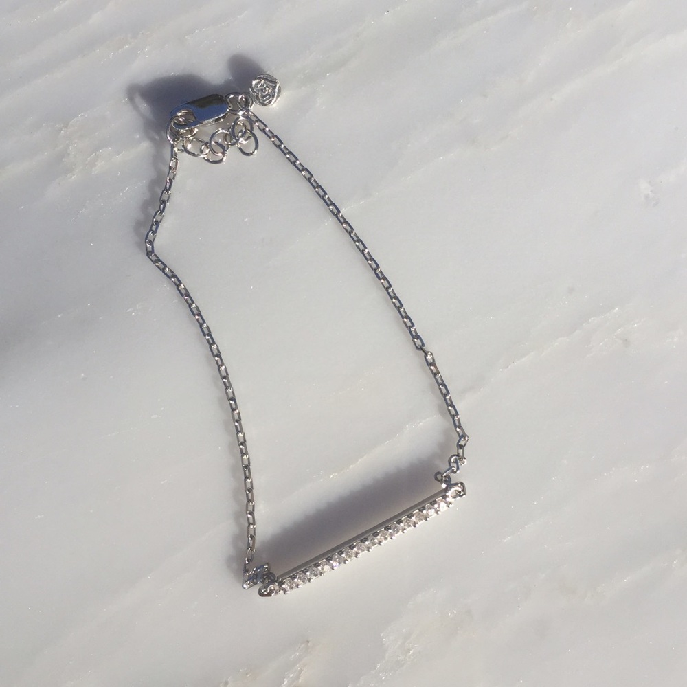Sterling Silver (.925) CZ Bar Bracelet