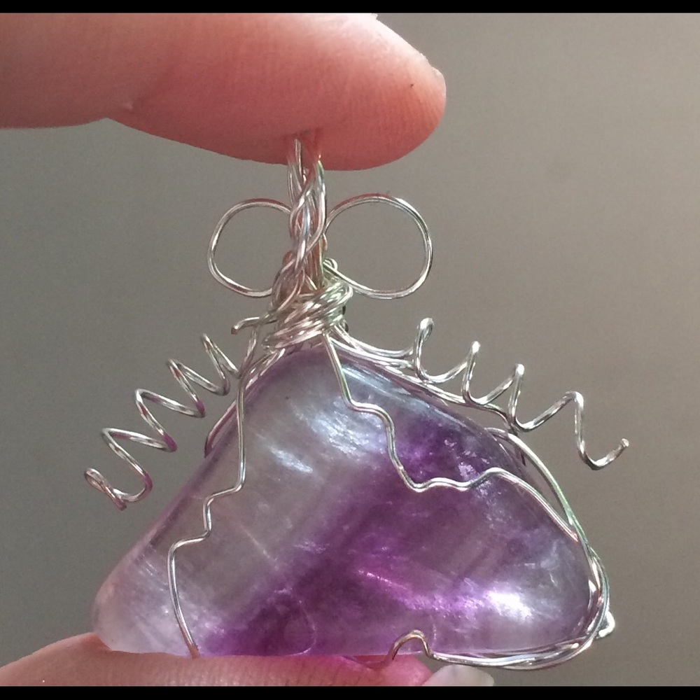 Wire wrapped amethyst pendant