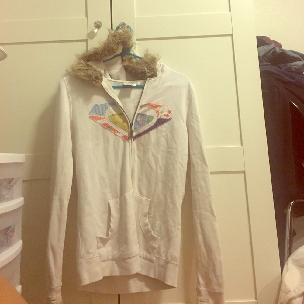 roxy sweater with fur hood