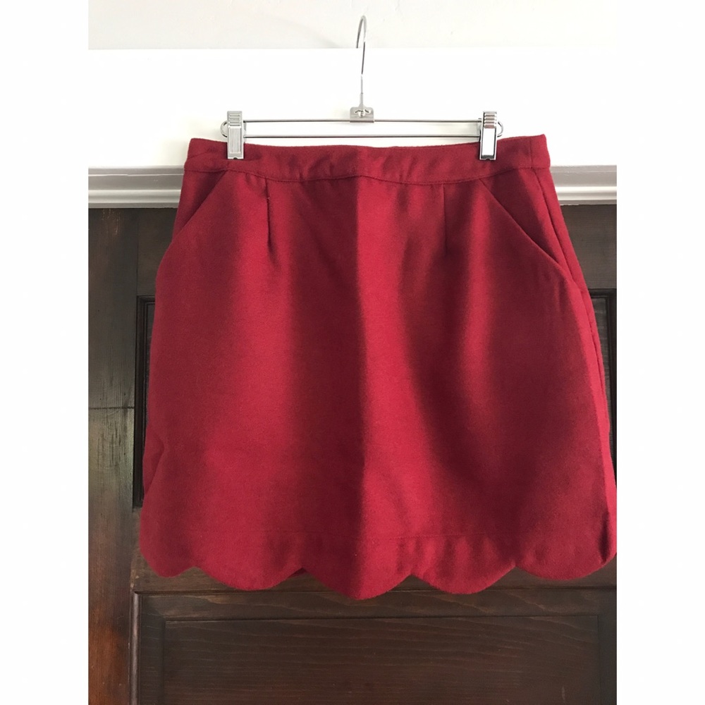 Red Scalloped Skirt