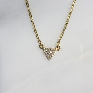 Sterling Silver (.925) CZ Triangle Necklace